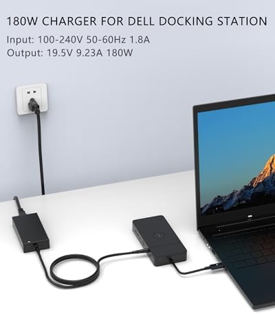 High-Performance 180 W Power Adapter for Dell Docking Stations – Unmatched Compatibility & Safety Features for Optimal Device Powering Enhance your productivity with this powerful 180 W power adapter, expertly designed for Dell docking stations including WD19 S, WD15, and more. With a versatile input range of 100-240 V and a robust output of 19.5 V-9.23 A, this adapter ensures reliable performance for all your Dell devices, making it the ideal choice for professionals. Enjoy peace of mind with certified safety features including over-current, over-voltage, and short circuit protection. This comprehensive package comes with a US power cord and user manual, providing everything you need for seamless installation. Elevate your docking experience with this specially engineered power supply, delivering efficiency and security to your workspace. Perfect for anyone seeking a dependable solution for their Dell performance dock needs.