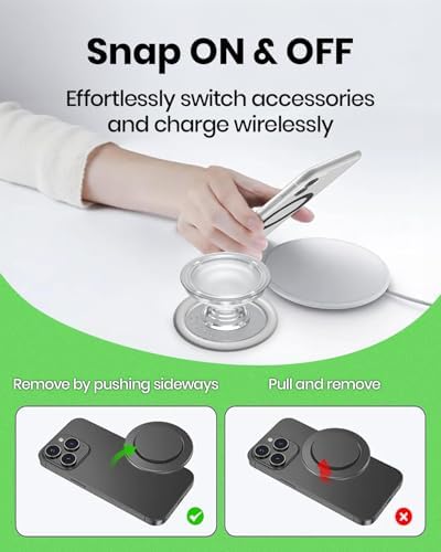 Elegant Heart-Shaped Diamond Phone Grip and Stand – Chic Collapsible Mobile Accessory for Secure Handling and Stylish Functionality (Silver Small)