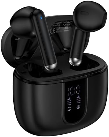 Experience Unmatched Audio Clarity with Bluetooth 5.3 Wireless Earbuds – 60-Hour Battery Life for Extended Enjoyment, IPX7 Waterproof for the Active Lifestyle, Ergonomic Design for Ultimate Comfort, Dual LED Battery Indicator for Easy Monitoring, Perfectly Compatible with Samsung Galaxy A Series & i Phone 16/15 Series – Tailored for Audiophiles and Fitness Aficionados
