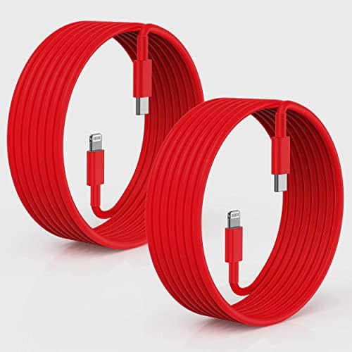 Blue Fast Charger Cable 2-Pack – 6 ft USB Type C to Lightning for i Phone 14/13/12 Pro Max, MFi Certified Charging Cord for Enhanced Speed & Compatibility – Durable Design for Everyday Use