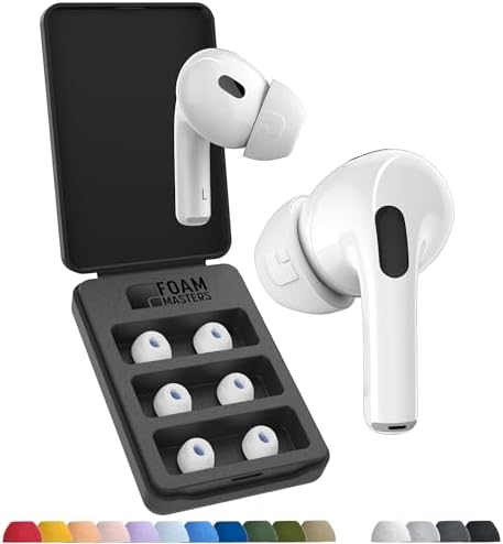 Transform Your Air Pods Pro with Foam Masters Ultra-Premium Memory Foam Ear Tips | 3 Pairs in Black Magic Ver 6.0 | Unmatched Comfort & Secure Fit | Advanced Noise Cancellation for Enhanced Audio | Replacement Ear Buds S/M/L for Tailored Listening Experience | Elevate Your Sound Quality and Enjoy All-Day Wearability with Ergonomic Design