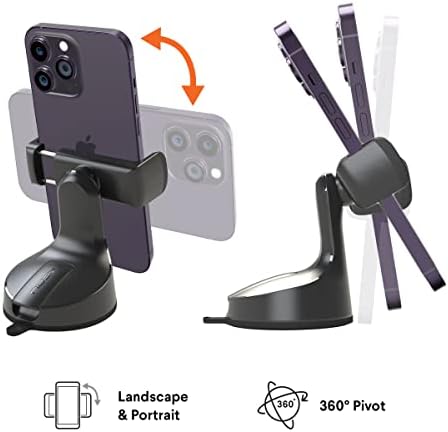 Kenu Airbase 360-Degree Magnetic Car Phone Holder – Versatile Dashboard & Windshield Mount for i Phone, Samsung, and Android Devices – Strong Suction Cup for Stability and Safety on the Road – Effortless One-Handed Operation for Ultimate Convenience
