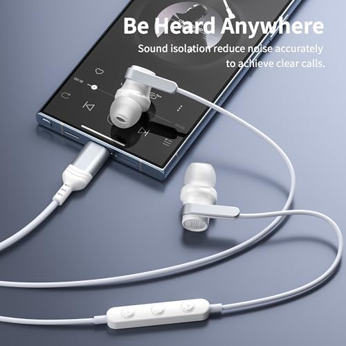 Experience Unmatched Audio Clarity with Premium USB C Earbuds – Optimally Designed for Samsung S25, S24, S23 Ultra & i Phone 16 Pro Max – Wired Noise-Canceling In-Ear Headphones with Integrated Microphone & Volume Controls – Ideal for Audiophiles and Professionals Seeking Superior Sound Quality – Perfect for Daily Commutes, High-Intensity Workouts, and Relaxation – Enjoy Ultimate Comfort with Magnetic In-Ear Design – Engineered for Durability and Longevity with High-Quality Materials – Effortlessly Compatible with Pixel 9 and Other Devices – Transform Your Listening Experience with Advanced Noise Isolation and Rich Stereo Sound for an Immersive Journey into Music and Calls