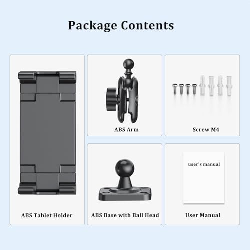 PLDHPRO Heavy Duty Adjustable Tablet Holder Mount for Vehicles and Workstations – Universal Drill Base Compatible with i Pad, i Phone, Surface, Kindle, Samsung Galaxy Tab (5.1-15.6 inch) – Maximum Stability for Safe Navigation and Easy Access in Trucks, Desks, and Kitchens