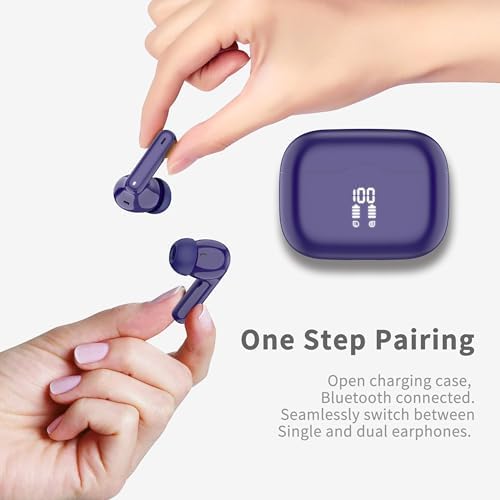 Premium Bluetooth 5.3 Wireless Earbuds with Deep Bass and 40-Hour Playtime – IP7 Waterproof In-Ear Headphones Featuring 4 HD Microphones for Crystal-Clear Calls and Ergonomic Comfort – Ideal for Android & i OS Users in Vibrant Green