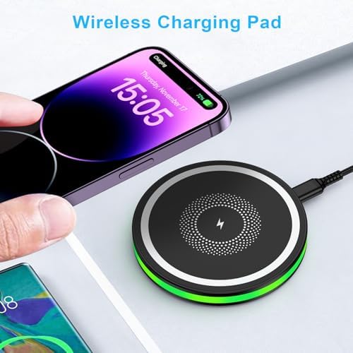 15 W Fast Wireless Charger for Samsung & i Phone – Universal Qi Charging Pad for Galaxy S25 Ultra, S24, S23, S22, S21, S20, S10 & i Phone 16 Pro Max, 15, 14, 13, 12 – High-Speed Charging with Intelligent Protection – Slim, Portable Design for Travel – Includes USB-A to USB-C Cable – Safe Overnight Charging for All Qi-Enabled Devices – Experience Up to 3 x Faster Charging with Smart Chip Technology – Ideal for Home, Office & On-the-Go Use – Compatible with Air Pods & Galaxy Buds – Perfect Gift for Tech Enthusiasts and Mobile Users