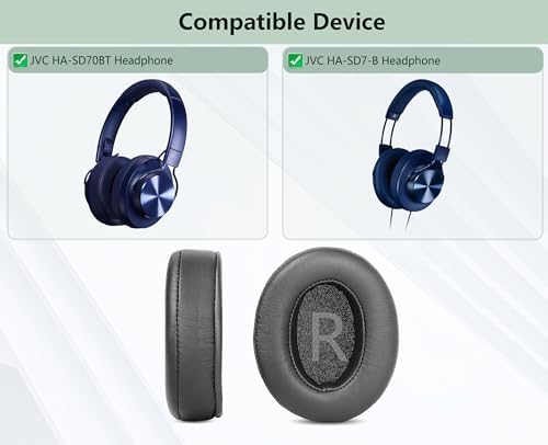 Upgrade Your JVC HA-SD70 & HA-SD7-B Bluetooth Headphones with Premium Breathable Earpads – High-Density Foam Cushions for Unmatched Comfort and Superior Sound Isolation – Perfect Replacement to Enhance Your Listening Experience