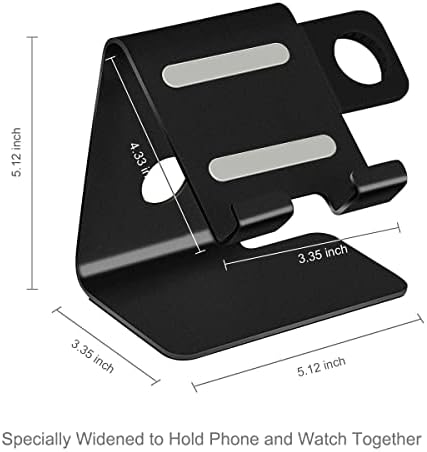 Sleek Dual Charging Station for Apple Watch & i Phone – Universal Compatibility for All Models (38 mm to 49 mm) – Fast-Charging Aluminum Dock in Silver Grey – Elevate Your Charging Experience with Enhanced Speed and Style – Perfect for Home or Office Organization – Tangle-Free Solution for Busy Lifestyles