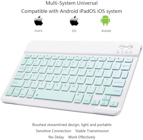 Portable Ultra-Slim Bluetooth Keyboard – Rechargeable Mini Wireless Typing Solution for i Pad, i Phone, Android Tablets and Smartphones – Enhanced Compatibility & Quick Response Keys – Perfect for On-the-Go Productivity