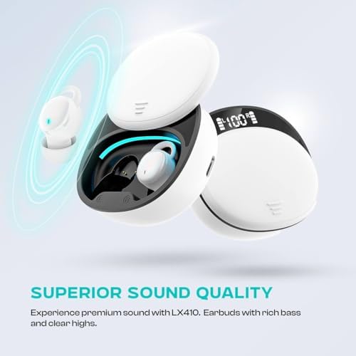 Ergonomic Invisible LX-410 Wireless Sleep Headphones – Bluetooth 5.3 Noise Cancelling Earbuds for Side Sleepers – Ultimate Comfort for Restful Nights and Commutes – Hassle-Free Wireless Charging Case for Audiobooks and Music – Premium Sound Quality for an Enhanced Listening Experience