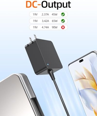 Asus Certified Laptop Charger – 65 W/45 W/33 W Round Connector for Vivobook, Zenbook & Chromebook – UL Safety Approved for Enhanced Performance & Compatibility – Hassle-Free 30-Day Replacement & 12-Month Warranty with 24/7 Support