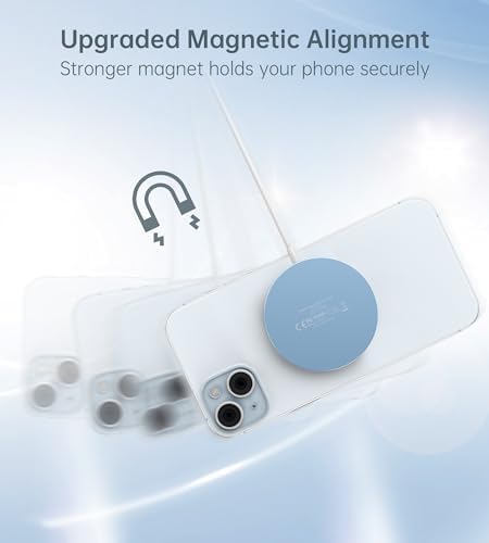 Elevate Your Charging Experience: Premium Magnetic Wireless Charger for i Phone 16/15/14/13/12 with 20 W USB-C Adapter – Fast, Elegant, and Versatile Charging Stand/PAD in Luxurious Gold – Enhanced Compatibility for Pro Max, Plus, Mini Models with 5 ft Cable for Ultimate Flexibility