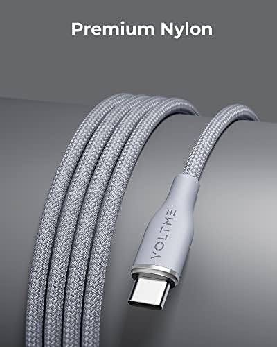 VOLTME Premium Nylon USB C Cable 2-Pack – 6 ft Fast Charging & Data Transfer Cable for Galaxy S10+/S10, Note 10/9, LG V30/V35, Moto Z2/Z3 – Universal Compatibility & Enhanced Durability for Efficient Charging Solutions