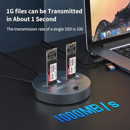 GODO RGB M.2 PCIe NVMe & SATA External SSD Enclosure – Ultra-Fast USB-C Adapter with Tool-Free Installation, 10 Gbps Transfer Speed, UASP & TRIM Support, Stylish RGB Lighting for Enhanced Portability and Performance