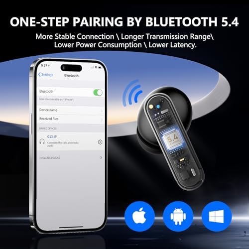 Advanced Bluetooth 5.4 Wireless Earbuds with LED Charging Case – Ultra-Lightweight, IPX6 Waterproof Design Featuring 42 Hours of Deep Bass Sound for Dynamic Audio Experiences on i Phone & Android Devices