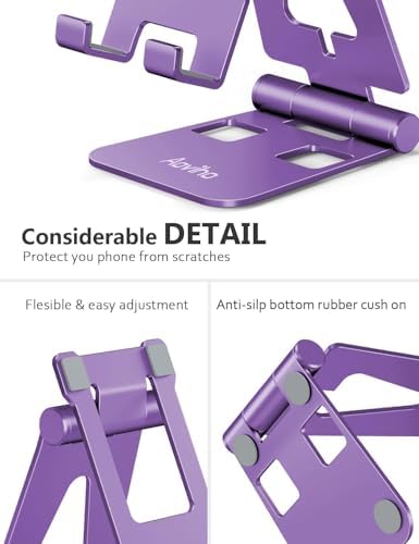 Cell Phone Stand for Desk, Adjustable Desktop Phone Holder Stand, Foldable Moblie Phone Dock for iPhone 15 14 13 12 11 Pro Xs Max Xr X 8 7 6 5 5s SE Nintendo Switch All Phones, Rose Gold – Enhanced Compatibility and Speed