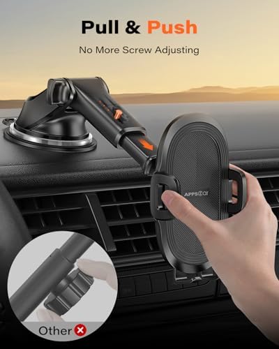Ultimate APPS2 Universal Car Suction Cup Phone Mount – Secure Dashboard Holder for i Phone & Samsung – 360° Rotation, Sticky Gel Pad for Enhanced Stability – Effortless Installation & Hands-Free Navigation – Ideal for All Smartphone Models