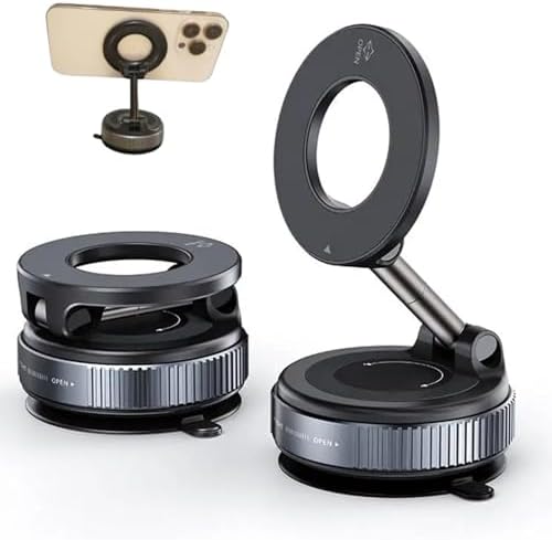 Revolutionary 2026 Vacuum Phone Holder for Car – Ultimate Suction Cup Mount with 360° Pivoting Feature for i Phone & Android Devices, Perfect for Vehicles, Gyms, and Mirrors – Unrivaled Stability and Adaptability for Effortless Hands-Free Operations