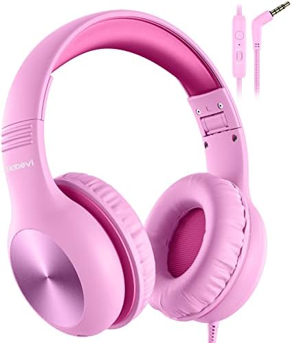 Premium Kids Over-Ear Headphones with Built-In Microphone – Safe Volume Control, Lightweight Dark Green Design for Online Learning & Travel, HD Sound Quality, Collaborative Audio Sharing Feature for Enhanced Learning Experiences
