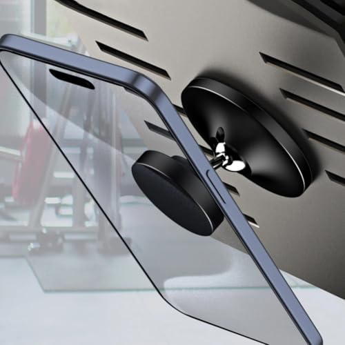 Magnetic Car Phone Holder – Strongest N52 Magnet, 360° Adjustable & 180° Flip, Aluminum Alloy Built, Universal Car Mount for iPhone, Samsung, All Phones (Includes Metal Plate & Ring) – Black – Enhanced Compatibility and Speed