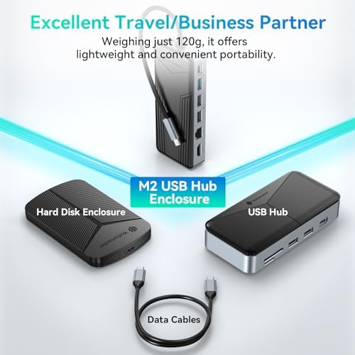 Yottamaster 8-Port USB C Hub with M.2 NVMe SSD Enclosure – High-Speed 10 Gbps USB 3.2 Adapter for Seamless Data Transfer, Stunning 4 K@60 Hz HDMI Output, 100 W Power Delivery & Dual SD/TF Readers – Ultimate Connectivity Solution for Windows & Mac Users to Boost Productivity and Enhance Workflow