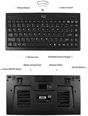 Compact Wireless Mini Trackball Keyboard WKB-3100 UB – 87-Key Layout with Integrated 800 DPI Optical Trackball, 2.4 GHz RF Connectivity, USB Plug-and-Play, 30-Foot Range for Ultimate Flexibility – Enhance Productivity and Navigate with Precision