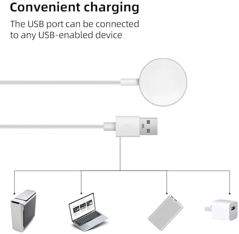 Magnetic Charging Cable for Gabb Watch 3/3 e – 3.18 FT USB Connector for Effortless Smartwatch Power-Up – Durable Black Charger for Optimal Performance and Convenience in Everyday Use