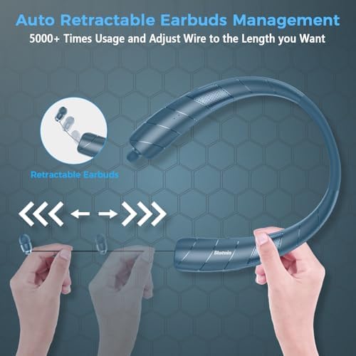 Revolutionize Your Sound with the 2-in-1 Neckband Bluetooth Headphones & Portable Speaker – Ultra-Lightweight 99 g Design, Retractable Earbuds for Simple Storage, Built-in Mic for Effortless Hands-Free Calling – Ideal for Home, Office, and Outdoor Adventures – Superior Sound Quality & Universal Device Compatibility