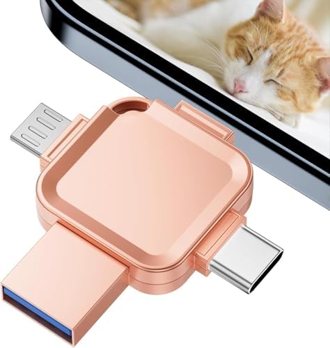 Revolutionize Your Data Storage with the LANSLSY 128 GB 4-in-1 Flash Drive – Effortless Compatibility for i Phone, i Pad, Android, PC, and Mac – No App Required for Instant Access! Enjoy Enhanced Transfer Speeds and 4 Versatile Ports: Lightning, USB Type-A, USB Type-C, and Micro USB. Perfect for Storing Photos, Videos, and Documents with Ease – Ideal for Students, Professionals, and Photographers on the Go! Compact and Stylish Pink Design Makes It a Must-Have Accessory for Your Tech Gear. Say Goodbye to Data Management Hassles and Keep Your Files Securely Accessible Anytime, Anywhere!