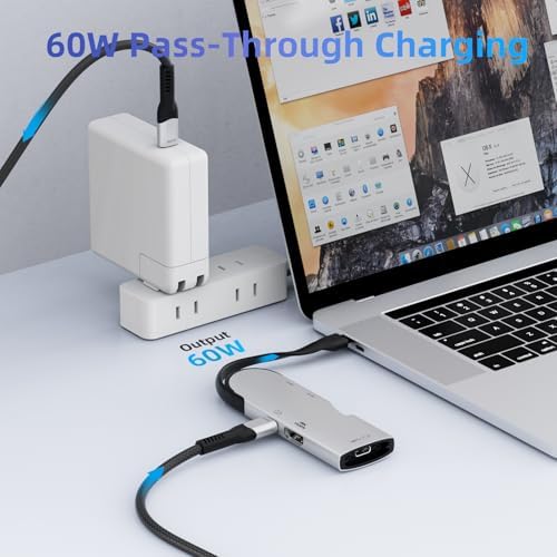 Transform Your Tech Experience with the Ultimate 5-in-1 USB C Hub Multiport Adapter – 4 K HDMI, Power Delivery, USB-C/A Ports for Mac Book Pro, Dell XPS & i Phone 15/16 Pro – Essential Laptop Accessory for Enhanced Productivity & Travel Efficiency