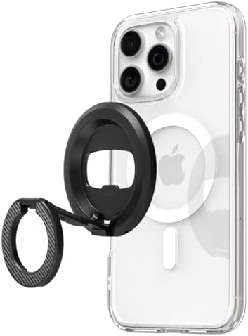 Spigen OM102 Magnetic Phone Holder with Kickstand & Built-in Bottle Opener – Dual-Sided Magnet Accessory for i Phone 16/15/14/13/12 Series – Sleek Black Design for Ultimate Versatility and Convenience