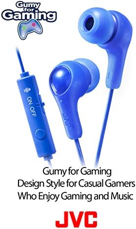 JVC Gumy Gamer Earbud Headphones – In-Ear Gaming Earbuds with Remote Mic, Mute Switch & Comfort-Fit Silicone Tips (S/M/L) for Immersive Sound & Extended Play – Enhanced Compatibility for All Devices – Ideal for Gaming & Chatting