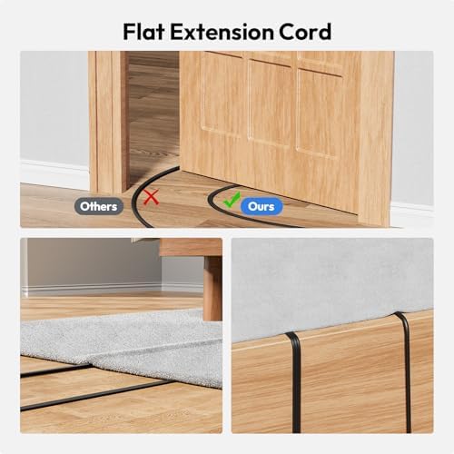 Stylish 25 ft Rose Pink Extension Cord by NTONPOWER – Flat Plug Power Strip with 3 AC Outlets & 2 USB Ports, Versatile Wall Mount Charging Station for Home, Dorm, or Office – ETL Certified for Enhanced Safety and Performance