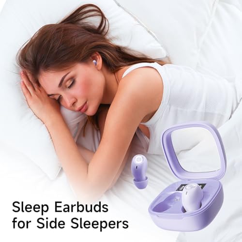 Revolutionary Comfort Wireless Sleep Earbuds for Side Sleepers – Bluetooth 5.3 Noise-Canceling Headphones with IPX3 Waterproof Protection and Smart Battery Display for Ultimate Rest and Active Use