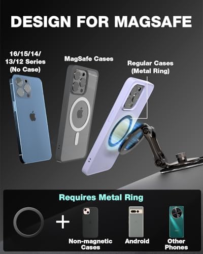 Elevate Your Tesla Experience with the Smolink All-Metal Magnetic Phone Mount – Premium Magnetic Holder for Tesla Model 3, Y, S, X, Compatible with Mag Safe and All Smartphones, Foldable Design for Sleek Aesthetics and Enhanced Durability, Perfect Car Dashboard Accessory for Hands-Free Navigation and Secure Device Attachment, Black Finish for a Refined Look