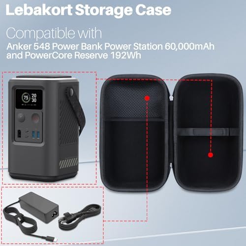 Premium Protective Storage Case for Anker 548 Power Bank (60,000 m Ah) and Power Core Reserve (192 Wh) – Tailored Fit, Enhanced Durability, and Effortless Port Access for Ultimate Charging Efficiency