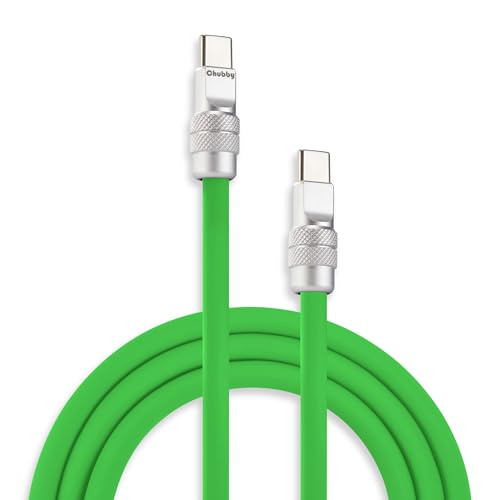 Chubbycable Chubby 2.0 Premium Fast Charging Cable – 240 W Power Delivery, 4.9 ft Type-C to Type-C Silicone Cord, Tangle-Free Design in Eye-Catching Red for Optimal Data Transfer and Enhanced Durability
