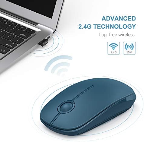Sleek Vssoplor Wireless Mouse – Ultra-Slim Silent Optical Companion for Laptops & PCs | 2.4 GHz Nano Receiver, Perfect for Quiet Workspaces & Travel | Enhanced Compatibility for Windows, Mac & Linux