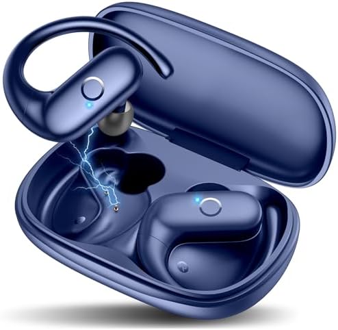 MOZOTER Wireless Sport Earbuds: Stylish Bluetooth Headphones with Enhanced Deep Bass, Secure Earhooks for Active Comfort, and Unmatched 60-Hour Battery Life – Ideal for Fitness, Meetings, and Everyday Use