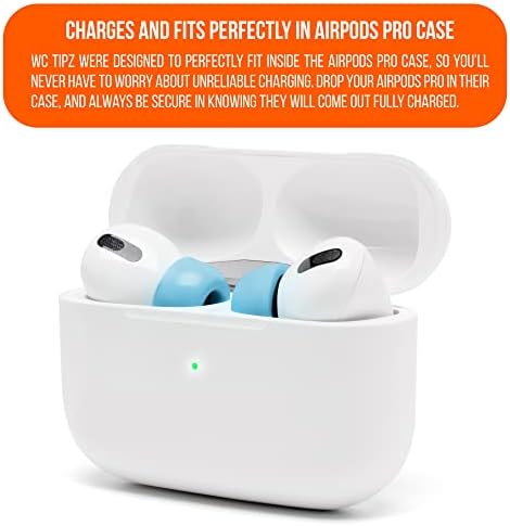 Upgrade Your Sound Experience with WC Tip Z Memory Foam Ear Tips for Air Pods Pro | Enhanced Comfort, Superior Noise Isolation, and Quick Foam Rebound | Perfect Navy Blue Fit for Charging Case | Ideal for Audiophiles and Active Users