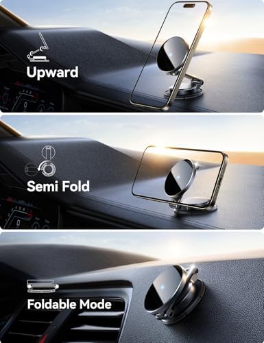 Premium JOYROOM Mag Safe Car Mount Charger – All-Metal 15 W Fast Wireless Charging Solution for i Phone 16 Pro Max Plus & 15/14/13/12 Pro Max Plus – Secure Magnetic Holder in Stylish Dark Blue for Effortless Navigation and Hands-Free Calls, Ultimate Dashboard Accessory