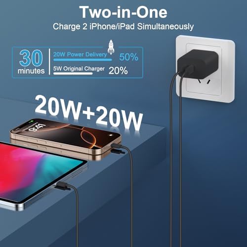 20 W Dual-Port USB-C Fast Charger with 6.6 FT Cable – Ultimate Power Solution for i Phone 15/16 Pro Max & Android Devices – Efficient Travel Companion Designed for rapid charging, this 20 W Dual-Port USB-C Charger ensures your i Phone 15/16 Pro Max and Android devices stay powered up with maximum efficiency. Featuring a generous 6.6 FT USB-C to C cable, this charger eliminates the inconvenience of short cords while allowing you to multitask with ease. Its dual-port design offers the ability to charge two devices simultaneously, making it ideal for busy professionals and frequent travelers. Enjoy broad compatibility across multiple Apple and Android devices, ensuring versatility for all your charging needs. The compact and lightweight structure of this charger enhances portability, making it an essential accessory for your on-the-go lifestyle. Built with high-quality materials, this charger prioritizes durability and safety, giving you peace of mind while delivering fast charging performance. Elevate your charging routine and stay connected wherever life takes you with this indispensable charging solution.