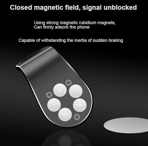 Magnetic Car Phone Holder, Enhanced Clip, Ultra Car Phone Holder, 5 Strong Magnets, Mobile Phone Holder – Enhanced Compatibility and Speed