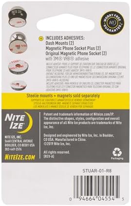 Nite Ize Steelie Universal Adhesive Replacement Kit – Premium 3-Pack for Effortless Magnetic Phone Mounting – Secure Adhesives for Cars, Homes, and Offices – Enhanced Dash Compatibility for Phones and Devices – Quick Installation for On-the-Go Convenience – Reliable Adhesive Solutions for Seamless Connectivity