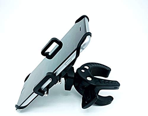 Universal Phone Holder with Adjustable Clamp for Bikes, Boats, Cars, Golf Carts & Strollers – Fits i Phone, Samsung, Google & More (4.1″ to 6.2″) – Durable, 360-Degree Rotating Cell Mount for Enhanced Mobility and Convenience