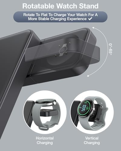 Innovative Foldable Wireless Charging Station for Google Pixel Watch 3 & 2 – 3-in-1 Fast Charger with Enhanced Compatibility for Pixel 9 Pro/9 XL/9 a/8 Pro/8/7/6 & Pixel Buds Pro 2 – QC Adapter Included for Optimal Speed and Convenience – Ultimate Travel-Friendly Design with Adjustable Angles and Space-Saving Portability – Experience Efficient Charging with Vertical and Horizontal Support – Perfect for Home, Office, and On-the-Go Use – Ideal Gift for Tech Enthusiasts Seeking Reliable Performance