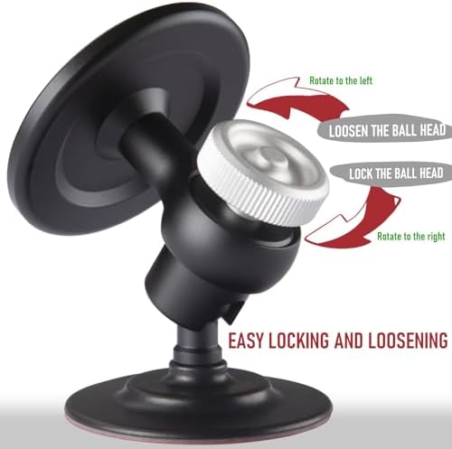 Aluminum Magnetic i Phone Mag Safe Dashboard Mount – Hands-Free 360° Rotation Car Holder for i Phone 12-15 Pro Max – Effortless Tool-Free Installation & Unyielding Stability – Optimize Your Driving Experience with a Sleek, Durable Design – Essential Mag Safe Accessory for Flawless Navigation & Communication