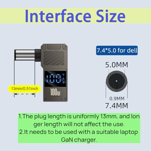 High-Efficiency 100 W PD Charger Tip for HP Laptops (4.5 x 3.0 mm) with 1.5 M USB-C Cable – Ultimate Rapid Charging Solution with Advanced Safety Features and Broad Compatibility for Seamless Device Power Management