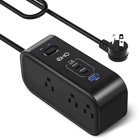 10 FT USB C Surge Protector Power Strip with 6 AC Outlets & 3 Fast Charging USB Ports – Ideal Travel Charging Station with Overload Protection, Flat Plug Design, and Wall Mount Capability for Home Office & Dorm Use – 1875 W/15 A Enhanced Safety & Speed