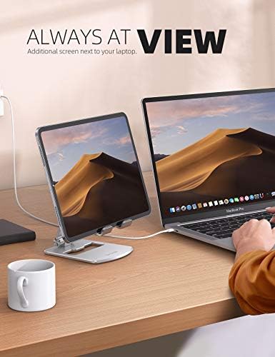 Lamicall Premium Adjustable Tablet Stand – Versatile Foldable Holder for 4.7″ to 13″ Devices – Ideal for i Pad Pro, Galaxy Tabs, and Kindle – Ergonomic Design for Optimal Comfort and Stability – Sleek Silver Finish Perfect for Work, Entertainment, and Travel – Compact, Durable, and Lightweight for Effortless Portability – Enhance Your Viewing Experience with Adjustable Angles and Hands-Free Operation – The Ultimate Tablet Accessory for Productivity and Relaxation